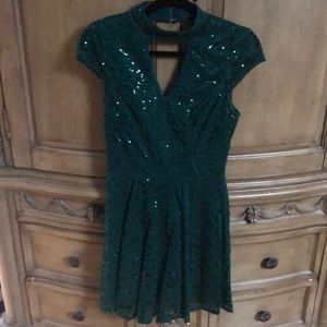 Forest green sparkle dress